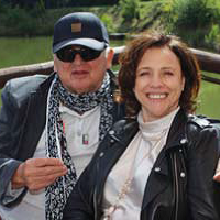 Prezes Klubu Integracji Europejskiej Barbara Jończyk z reżyserem Jerzym Gruzą