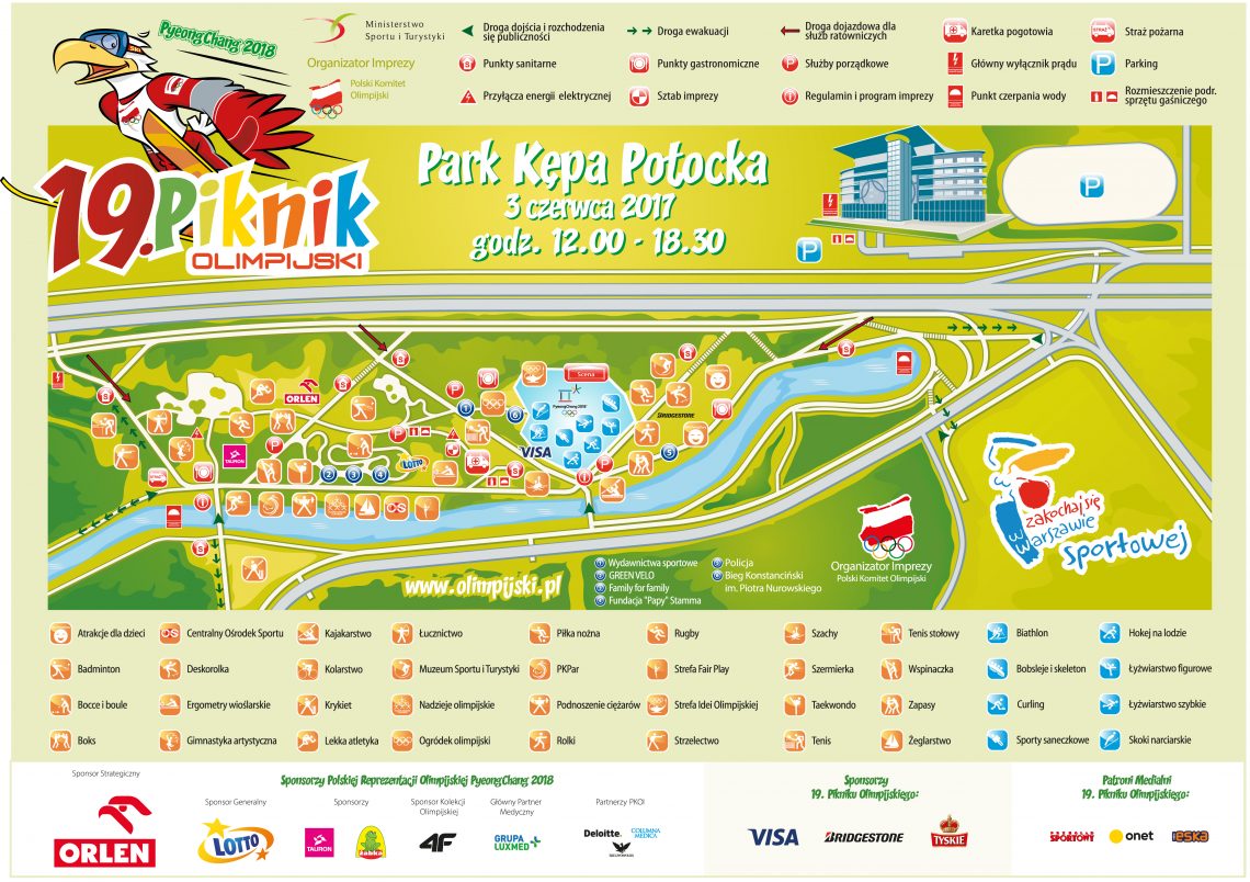 Piknik Olimpijski, 3 VI Kępa Potocka - mapa atrakcji