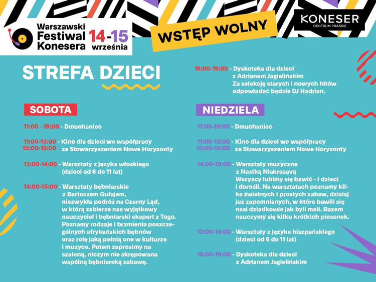 Warszawski Festiwal Konesera, program edycji 2019