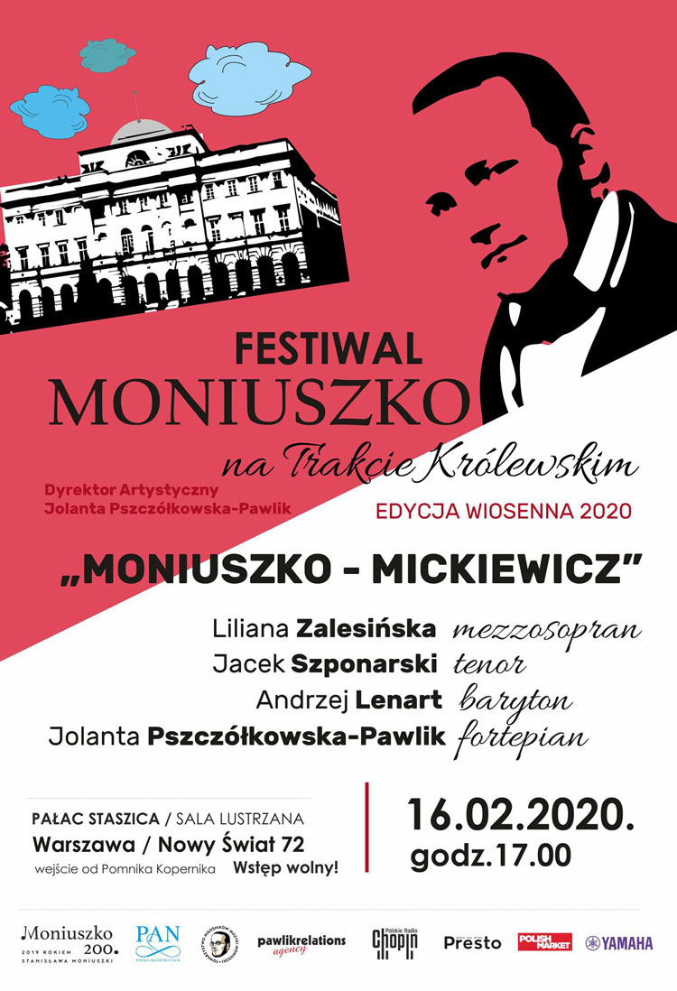 Wiosenny Festiwal Moniuszko na Trakcie Królewskim, plakat