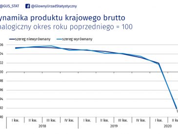 W drugim kwartale PKB spadł według GUS o 8,9%