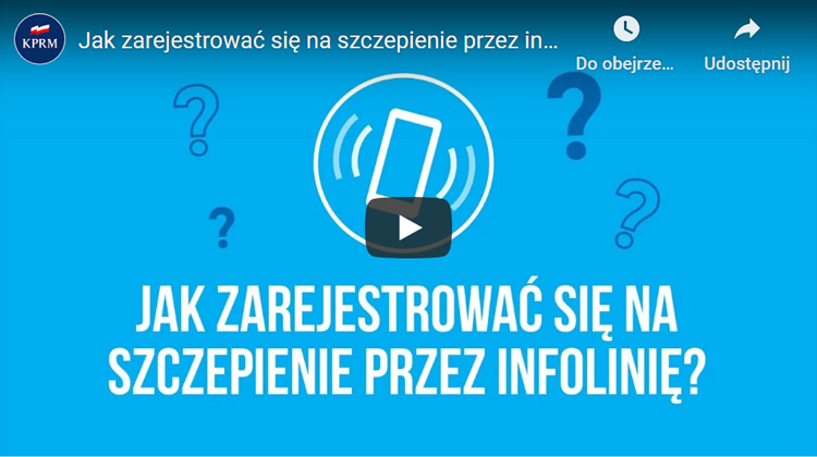 Jak zarejestrować się na szczepienie przez infolinię? Obejrzyj film ze strony www.gov.pl/web/szczepimysie.