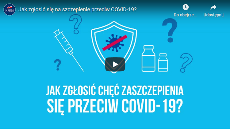 Jak zgłosić chęć szczepienia się przeciwko COVID-19? Obejrzyj film ze strony www.gov.pl/web/szczepimysie.