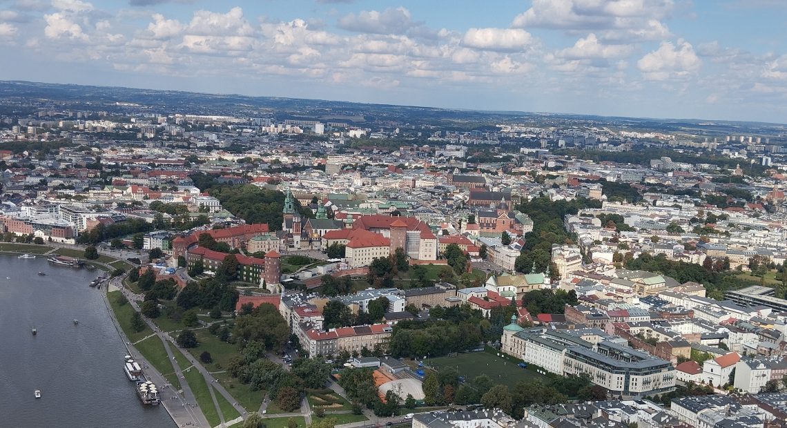 I widok z góry na Wawel