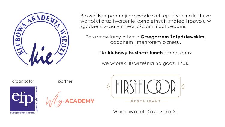 Klubowy business lunch we wrześniu