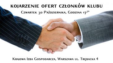 Zaproszenie na październikowe kojarzenie ofert!
