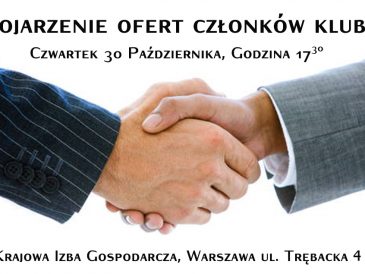 Zaproszenie na październikowe kojarzenie ofert!